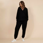 Motherhood Maternity Women's Long Sleeve V-Neck Scuba Pullover Nursing Hoodie, Black, Medium