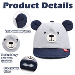 JANGANNSA Baby Shark Cap Infant Kids Sun Hat Bear Cute Cartoon Caps Spring Summer 3-18 Months (3-18 Months,Navy Striped Bear)