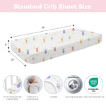 Little Grape Land Crib Sheets 2 Pack, Baby Fitted Sheets for Girls and Boys Fits Standard Size 52''x28'' Crib Mattress, Soft Breathable Toddler Bed Sheets Machine Washable, Rabbit