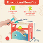 B. toys- Xylo-Pound Whale- Musical Instrument – Wooden Hammer & Balls – Developmental Toy for Toddlers – 1 Year +
