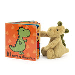 Jellycat If I were a Dinosaur Board Book and Bashful Dinosaur Stuffed Animal