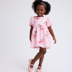 The Children's Place,Baby-Girls,and Toddler Puff Sleeve DressPink Floral,12 Months,18 Months