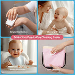 BabbleRoo Dry Wipes for Baby - 100% Plant-Based Cotton Wipes, Hypoallergenic, Fragrance-Free, Chemical-Free, Gentle for Sensitive Skin, Use Wet or Dry for Diaper Changes and Cleanups– 200 Wipes