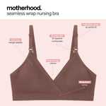 Motherhood Maternity Womens Seamless Wrap Triangle Nursing Bra, Black, Large