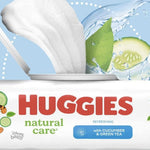 Huggies Natural Care Cucumber, Aloe and Vitamin E Baby Wipes, Hypoallergenic, Scented, 10 Flip-Top Packs (560 Wipes Total), Packaging May Vary