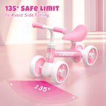 DRAMATION Baby Balance Bike for 1 Year Old Girls, 10-18 Months Toddler Balance Bike with No Pedal 4 Silence Wheels, Baby Walker, 1st Birthday Gift (Colorful Lighting)