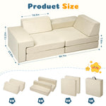 M HI-Mat Modular Kids Play Couch, Toddler Sectional Sofa, Versatile Child Furniture for Playroom Bedroom, Convertible Foam and Floor Cushion for Boys and Girls