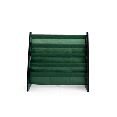 Humble Crew 4-Tier Kids Bookshelf, Camo Wood/Green - Premium Book Shelf for Kids Rooms with Four Deep Pockets - Toddler Sling Book Rack with Deep Sleeves, Nursery Bookcase Organizer