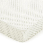 Entisn Pack N Play Sheets Fitted, 26 x 38 Inch Minky Dot Mini Crib Sheet for Boys and Girls, Soft and Warm Fleece Nursery Bedding for Most Mini Crib Mattresses (Light Grey)