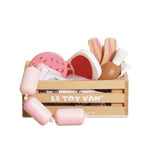 Le Toy Van - Educational Pretend Play Toy Food | Wooden Honeybee Market Meat Crate | Supermarket Pretend Play Shop Food
