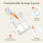 Lifewit Felt Diaper Caddy Organizer with Handle, Portable Baby Nappy Storage Basket Bag with Detachable Divider, for Nursery, Changing Table, Car, Regular, Beige, 13"×9.1"×7.1"