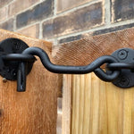 Raswik 4” Privacy Hook and Eye Gate Door Latch Easy Lock for Sliding Barn Doors, Black