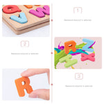 Wooden Puzzles for Toddlers, 3pack Alphabet Shape Puzzles for Kids 3 Wooden Montessori Toddler Alphabet Number Shape for Kids 3 Years Old Boys & Girls