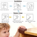 12 Pack Soft Corner Protector Baby Proofing Edge & Corner Guards, Furniture Safety Bumper for Table, Fireplace, Stair, Cabinet, (Brown)
