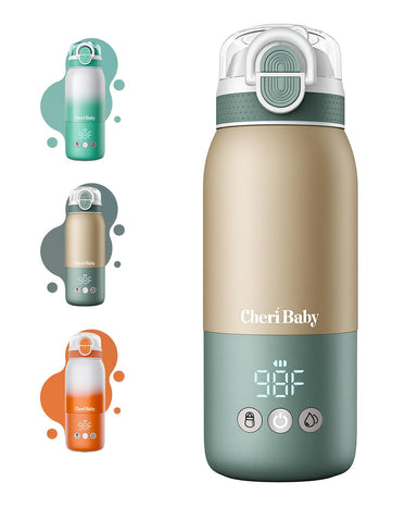 Cheri Baby bottle with digital display on a white background