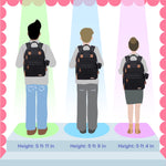 iniuniu Diaper Bag Backpack, 4 in 1 kit Large Unisex Baby Boys Girls Waterproof Travel Back Pack with Diaper Pouch, Washable Changing Pad, Pacifier Case and Stroller Straps, Black