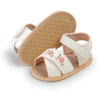 hitoddler Baby Girls Sandals Infant Classic Embroided Wedding Dress Summer Shoes Closed Toe Beach Sandals Newborn Crib Shoes First Walkers Prewalkers