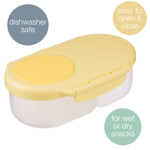 b.box Snack Box - Leakproof Mini Bento Box for Kids & Toddlers, 2 Compartment Snack Containers for Kids, Lunch Containers, Dishwasher Safe, BPA Free, PFAS Free, Ages 4m+, 1 3/4 Cup - Lemon Twist