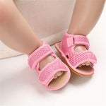 E-FAK Baby Boys Girls Summer Sandals Closed-Toe Non-Slip Rubber Sole Toddler Infant First Walker Shoes(0-6 Months Infant,01 Pink)