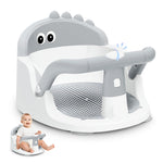 Baby Bath Seat for Babies 6 Months & Up Sitting Up | 360° Stable Toddler Bath Chair with One-Touch Button | Baby Bath Tub Seat with Suction Cups | Open Design, Compact, Detachable, Non-Slip(Grey)