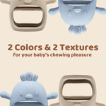 ChooKaChoo 2 Pack Baby Teething Toy Silicone Teething Mitten for Babies Over 3 Months Anti Dropping Wrist Hand Teethers Baby Chew Toys for Sucking Needs, BPA Free