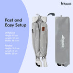 Hauck Sleep N Play Center Portable Baby Travel Cot with Bassinet, Changing Table & Playpen, Foldable Crib for Infants & Toddlers, Stars Grey