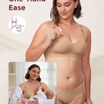 Momcozy Nursing Bras for Breastfeeding, YN21 Seamless Ultra Comfort Maternity Bra, Natural Shape, Pregnancy Sleep Bralette