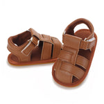 COSANKIM Infant Baby Boys Girls Summer Sandals Non Slip Soft Sole Toddler First Walker Crib Shoes(0-18 Months)(G-brown baby shoes)