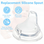 4 Pack Replacement Silicone Spout Compatible with NUK Active and Learner Cups, Clear Silicone Dishwasher Safe No Spill BPA Free Nipple Replacement Spouts