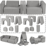 CAPAKIDS Modular Kids Play Couch, with 1000+ Assembly Options, Toddler Sofa for Bedroom Living Rooms Playroom, Ideal Gift for for Inspiring Child Creativity, Grey
