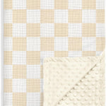 Bow Baby Blankets for Girls, Soft Nursery Minky Blankets with Muslin and Dotted Fleece Back 30x40 inches, Receiving Bed Quilt for Newborn, Infants, Toddlers