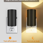 Night Lights Plug into Wall, LED Plug in Night Light, Dusk to Dawn Light Sensor, 0-100LM Adjustable Brightness Wall Light, Soft White 3000K, Dimmable Night Lights for Hallway Bedroom Stairway, 2 Pack