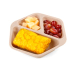 PandaEar 3 Pack Toddler Plates, Hexagon Divided Suction Plates for Baby, 100% Food Grade Silicone Baby Plates, Non-Slip, Baby Led Weaning Supplies, Microwave & Dishwasher Safe (Hexagon)