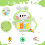 Baby Musical Toys 6-12 Months, Rabbit Piano for Baby Musical Toys for Toddlers 1-3, Busy Board with Music & Light, Birthday Toy for Infant Toddler 1 Year Old Boy Girl Gifts (Green)