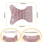 babygoal Reusable Charcoal Cloth Diapers with Double Gussets, 6 Pack Washable Baby Pocket Diapers with 6pcs Charcoal Inserts and Wet Dry Bag(Neutral Color)