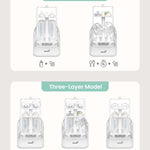 Grownsy 3 Layers Large Capacity Bottle Sterilizer and Dryer, 45% Faster Electric Steam Sterilization, Universal Bottle Sterilizer for Baby Bottles, Breast Pump Parts, Glass & Plastic, Compact Design