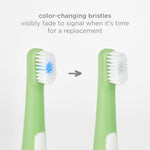 Ubbi Toddler Training Toothbrush Set, Soft Bristled & Gentle Manual Toothbrushes for Baby, Polaris Blue & Zest Green