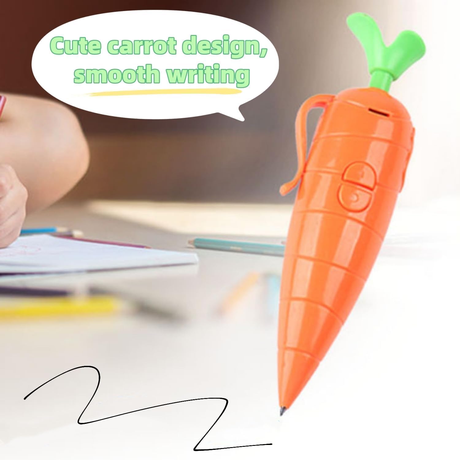 Kids Carrot Recorder Toy Ballpoint Pen Writing Tool with 20s Playback Feature for Children Learning