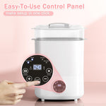 Fisca Baby Bottle Sterilizer and Dryer, 5-in-1 Large Capacity Bottle Sanitizer and Dryer, 2 Layers Compact Baby Bottle Electric Steam Sterilizer and Dryer for Baby Bottles, Pacifiers, Pump Parts