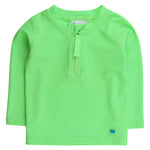 RUGGEDBUTTS® Baby/Toddler Boys Long Sleeve Rash Guard Swim Shirt w/UPF 50+ - Neon Honeydew, 3-6m