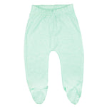 123 Bear Baby Soft Cotton Spandex Pants with Feet (Mint 3-Pack, 0-3 Months)