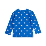 RUGGEDBUTTS® Baby/Toddler Boys Long Sleeve Rash Guard Swim Shirt w/UPF 50+ - Blue Star, 4T
