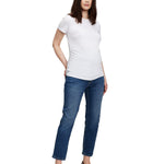 GAP Womens Maternity True Waistband Full Panel Cheeky Straight Jeans Medium WASH 34REG