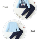 Kucnuzki Toddler Boy Clothes - 2T-3T Boys Long Sleeve Letter Print Shirts & Sweatshirts - Pants Set - Boutique Clothes for Fall & Winter