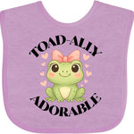 inktastic Girls Cute Toadally Adorable Frog Baby Bib