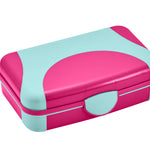 LockerMate by Bostitch Hard Pencil Case, Durable Plastic Pencil Box, Kid-Friendly Design, Pink & Blue
