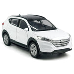 1:36 Scale Tucson Toy Car Model Metal Diecast SUV Toy Vehicle, Doors Open Pull Back, Toys for Boys 3 4 5 6 7 Year Old Toddler Kids Gifts, Men Collection, Home Office Décor Cake Topper, White
