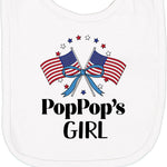 inktastic PopPop Girl Patriotic Granddaughter Newborn Bib