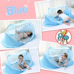 Baby Sleep Net, Baby Cot Crib Nets Cover Folding Crib Netting Baby Bedding Portable Breathable Baby Bed for Children Supplies Travel Bed (Sky-Blue,Green)