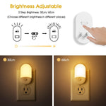 L LOHAS LED Night Lights Plug into Wall, [4 Pack] LED Night Light with Light Sensors, 30/60LM Nightlights for Kids Room, Soft White 3000K, 0.6W Automatic Plug in Wall Light for Bedroom, Hallway